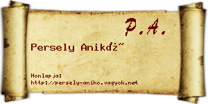 Persely Anikó névjegykártya